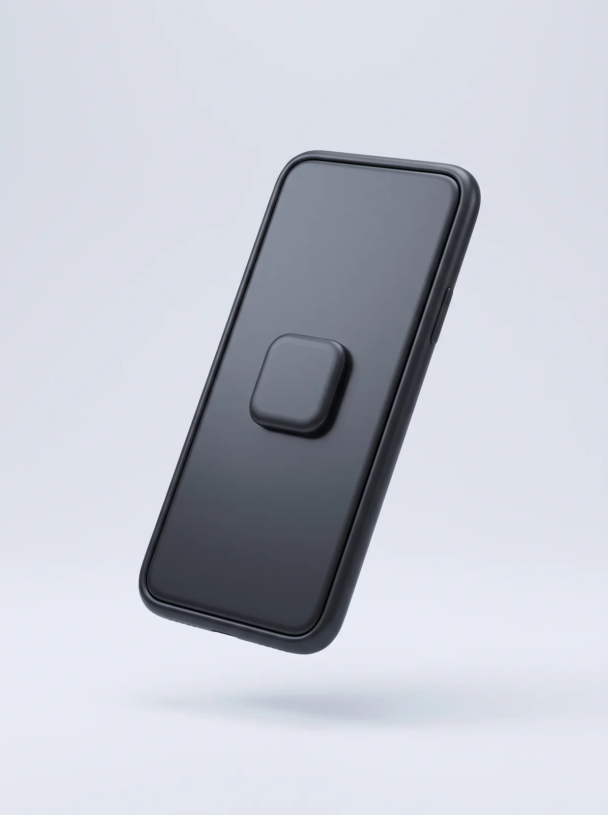 3D render of a matte black smartphone